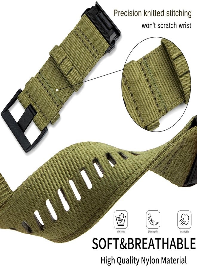Abanen Upgraded Quick Fit 22mm Nylon Watch Bands for Garmin Fenix 7 / Fenix 6 / Fenix 5 / EPIX 2, Adjustable Woven Nylon Webbing Sports Wrist Strap with Stainless Steel Clasp for Forerunner 955, MARQ - Image 3